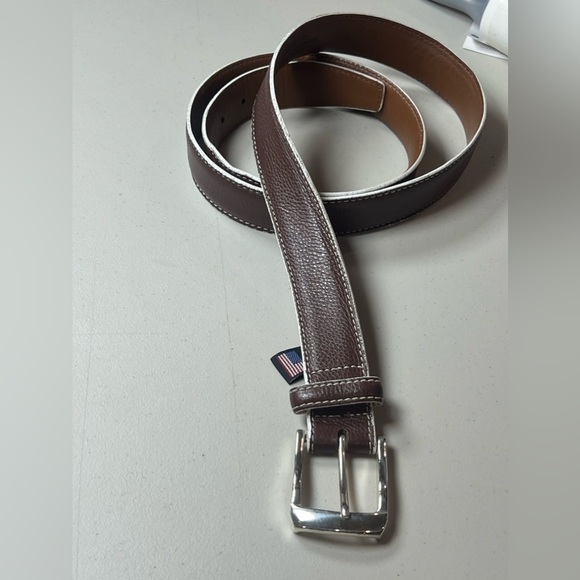 Brighton Hand Made in USA Men’s Size 44 Brown Leather Designer Belt Pebble - Picture 5 of 15